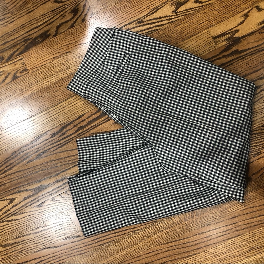2/$30 Victor Alfaro Black White Check Plaid Ankle Pants Trousers Sz 10P - Picture 10 of 12